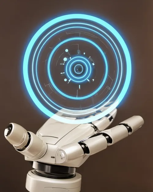 Futuristic Robotic Hand FREE Stock Photo, robot,  technology,  hologram picture