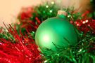 Free Green Christmas Ornament with Tinsel stock image to download Green Christmas Ornament with Tinsel FREE Stock Photo, noel, tinsel, christmas picture