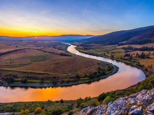 Free Serene River Sunset stock image to download Serene River Sunset FREE Stock Photo, river, sunset, landscape picture