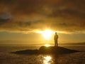 Free Silhouette on Rock at Sunset stock image to download Silhouette on Rock at Sunset FREE Stock Photo, sunset, island, silhouette picture