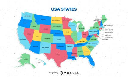 Free "Vibrant USA Map - States Vector" stock image to download "Vibrant USA Map - States Vector" FREE Stock Vector, montana, division, cartography picture
